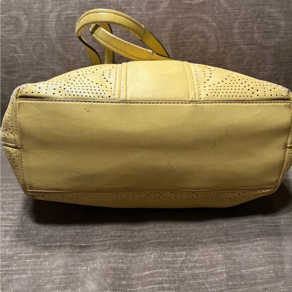 Coach Perforated Leather Tote Handbag - Picture 6 of 8